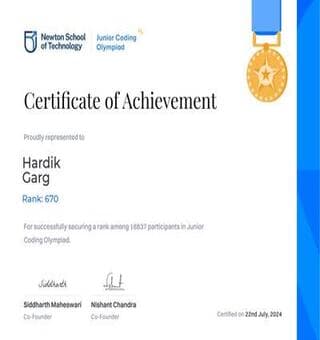 Global Rank 670 - Newton's Grand Coding Contest 2022